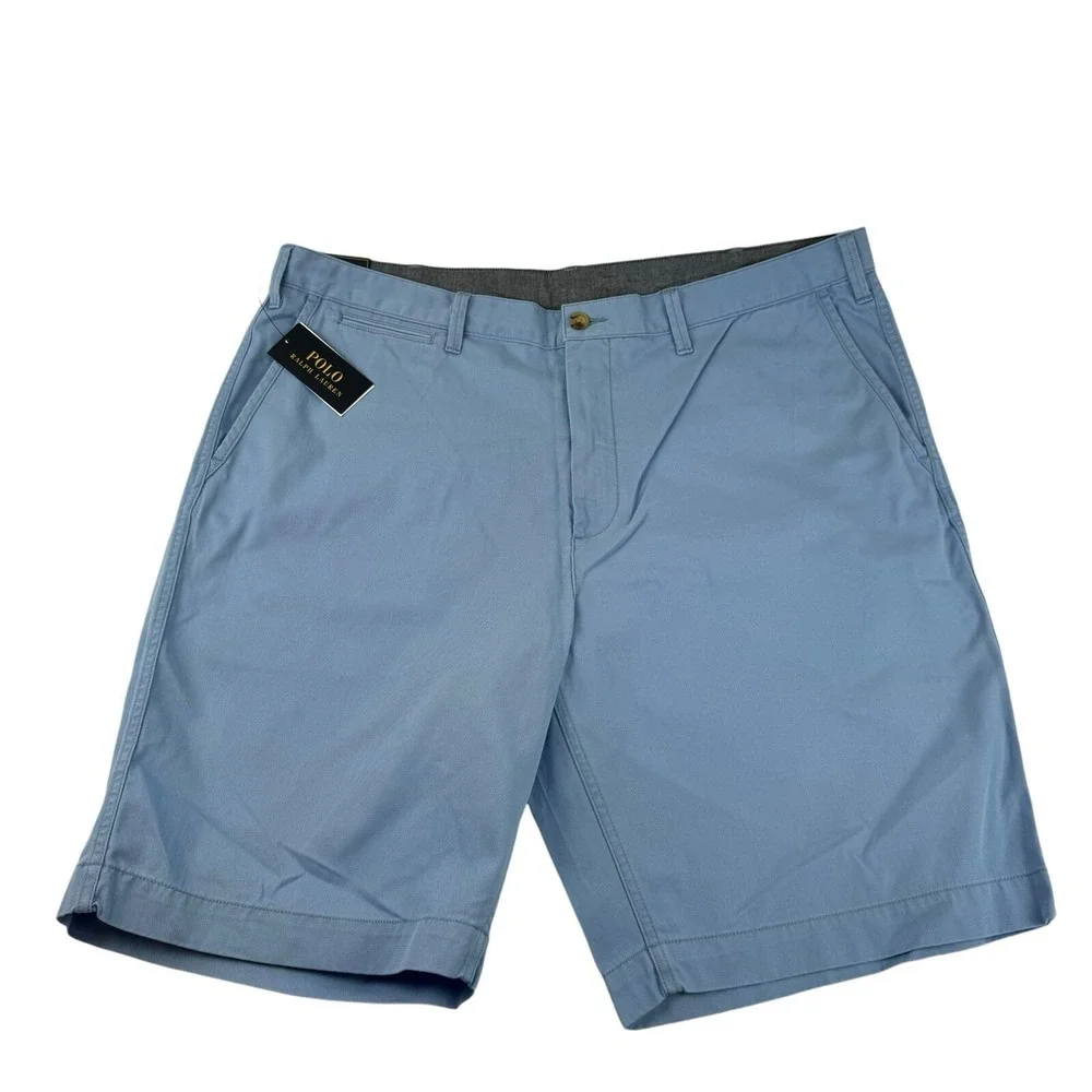 Polo Ralph Lauren Mens Light Blue Canvas Cotton Utility Shorts Size 42B NWT